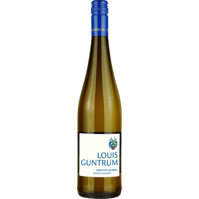 Guntrum-RieslingAuslese - Van Brandwijk Wijnkopers bottle of louis guntrum riesling auslese with blue capsule and label visible
